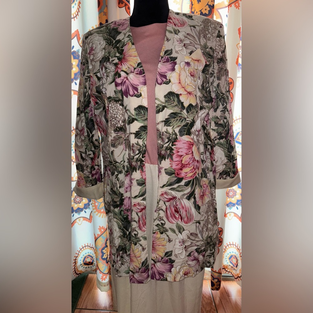 Ashley & Me Vintage Floral Dress Set 80s Cottagecore Grannycore